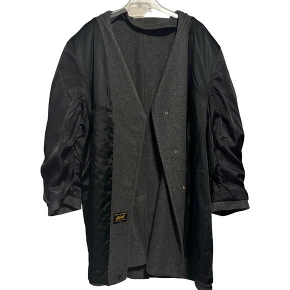 Vtg royal coachman Thinsulate 3M 3 button charcoal gray coat wool blend 56R - Picture 4 of 14